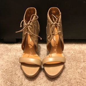 Sexy tan laser cut sandal